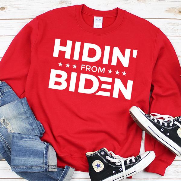 Hidin&#39; From Biden - Long Sleeve Heavy Crewneck Sweatshirt