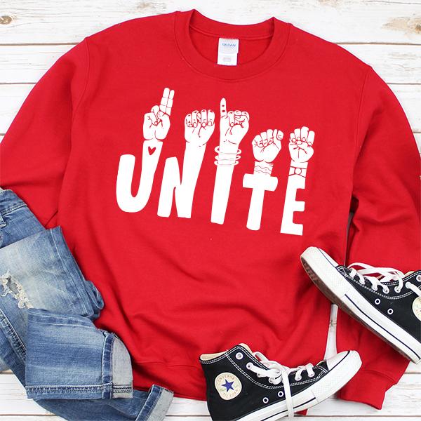 Unite American Sign Language - Long Sleeve Heavy Crewneck Sweatshirt