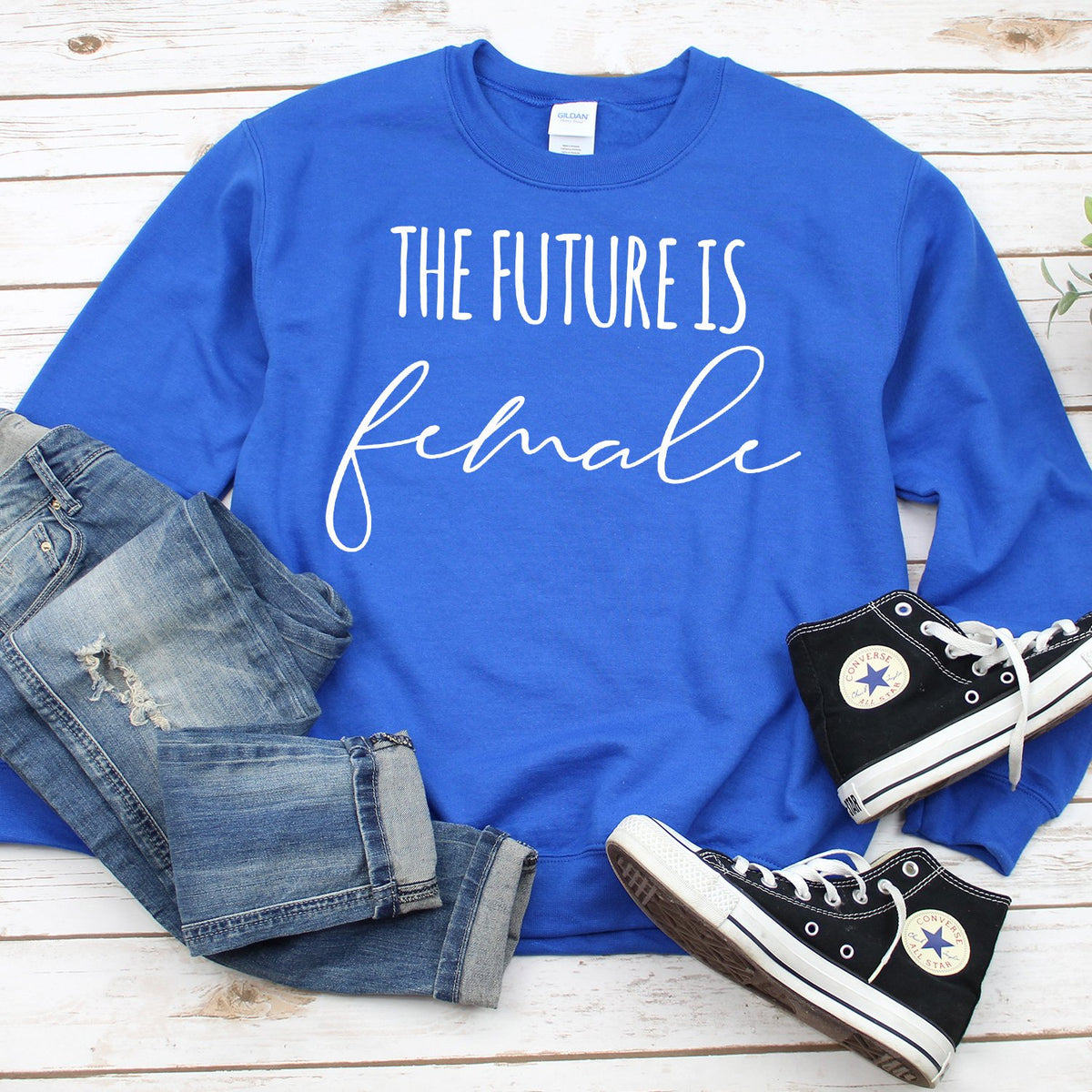 The Future is Female - Long Sleeve Heavy Crewneck Sweatshirt