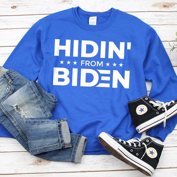 Hidin&#39; From Biden - Long Sleeve Heavy Crewneck Sweatshirt