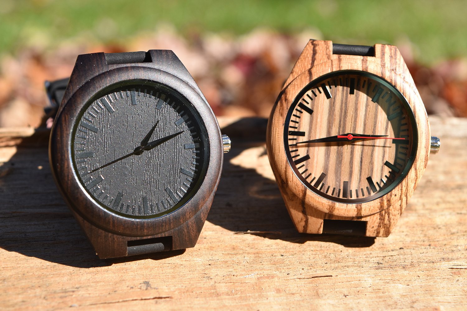 Ebony wood engraved deals watch for son