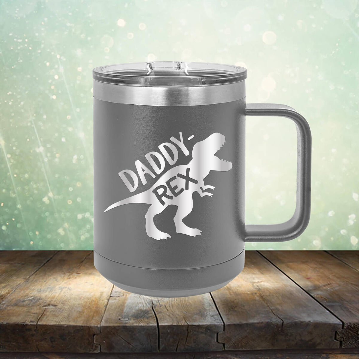 Daddy Rex Dinosaur - Laser Etched Tumbler Mug
