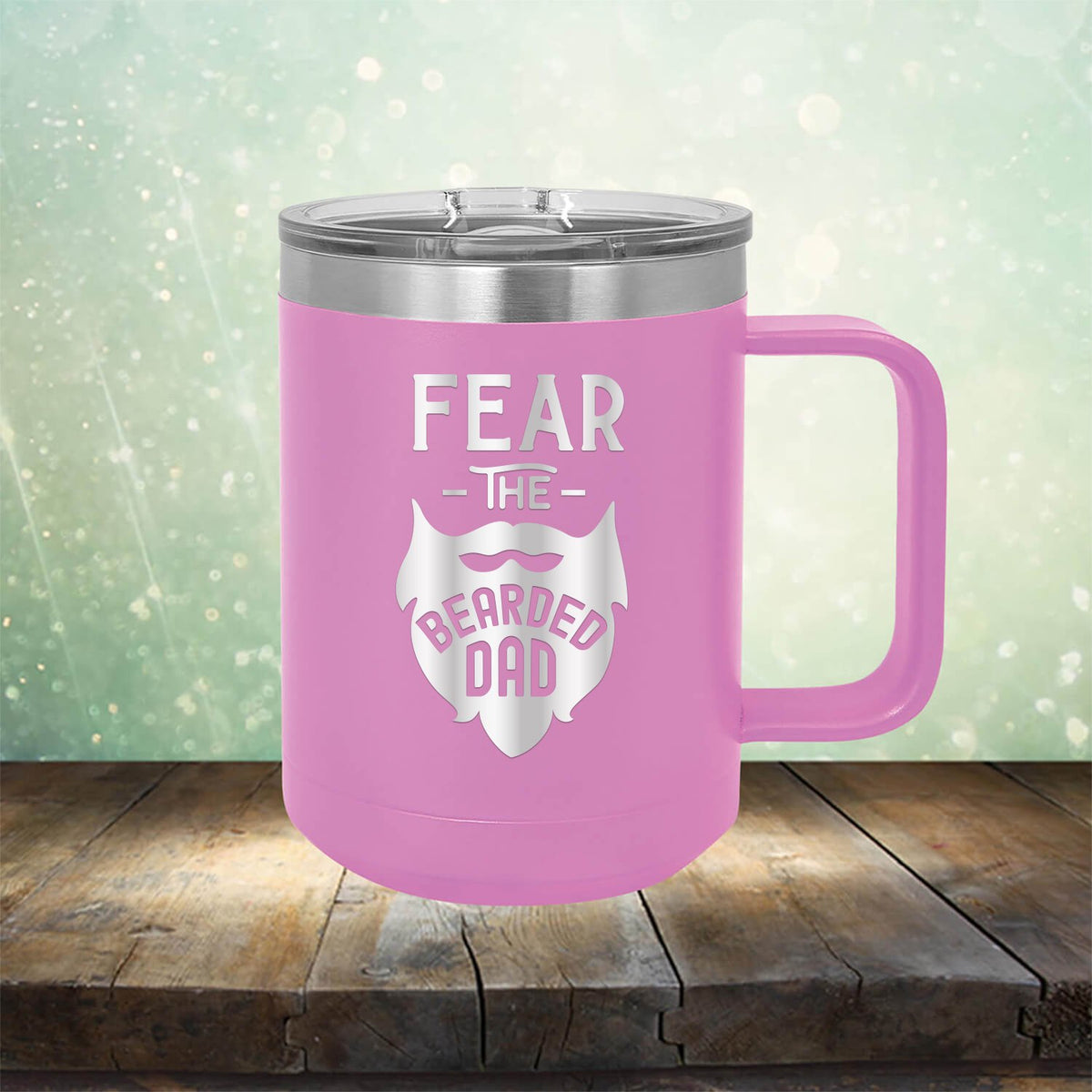 Fear The Bearded Dad - Laser Etched Tumbler Mug