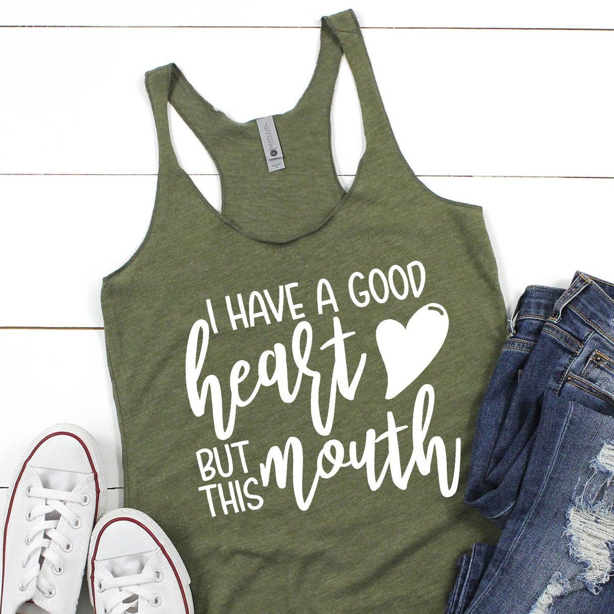 I Have A Good Heart But This Mouth - Tank Top Racerback