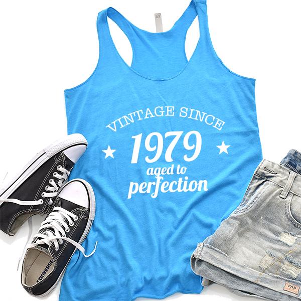 Vintage Since 1979 Aged to Perfection 42 Years Old - Tank Top Racerback