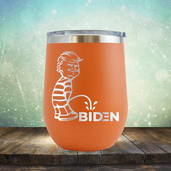 Trump Peeing On Biden - Stemless Wine Cup