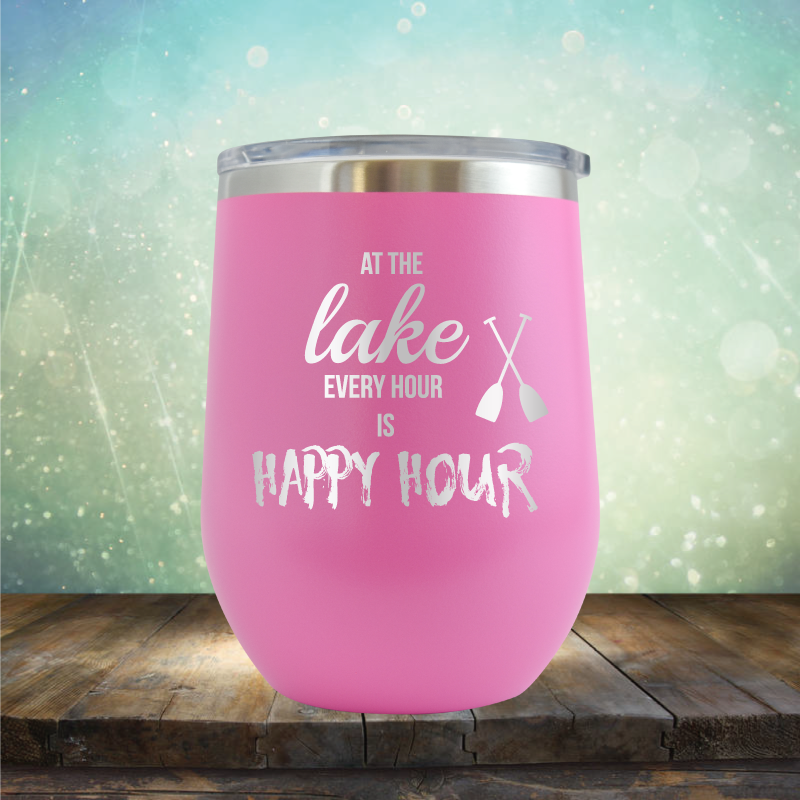 At the Lake, Every Hour is Happy Hour - Stemless Wine Cup