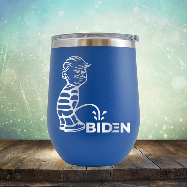 Trump Peeing On Biden - Stemless Wine Cup