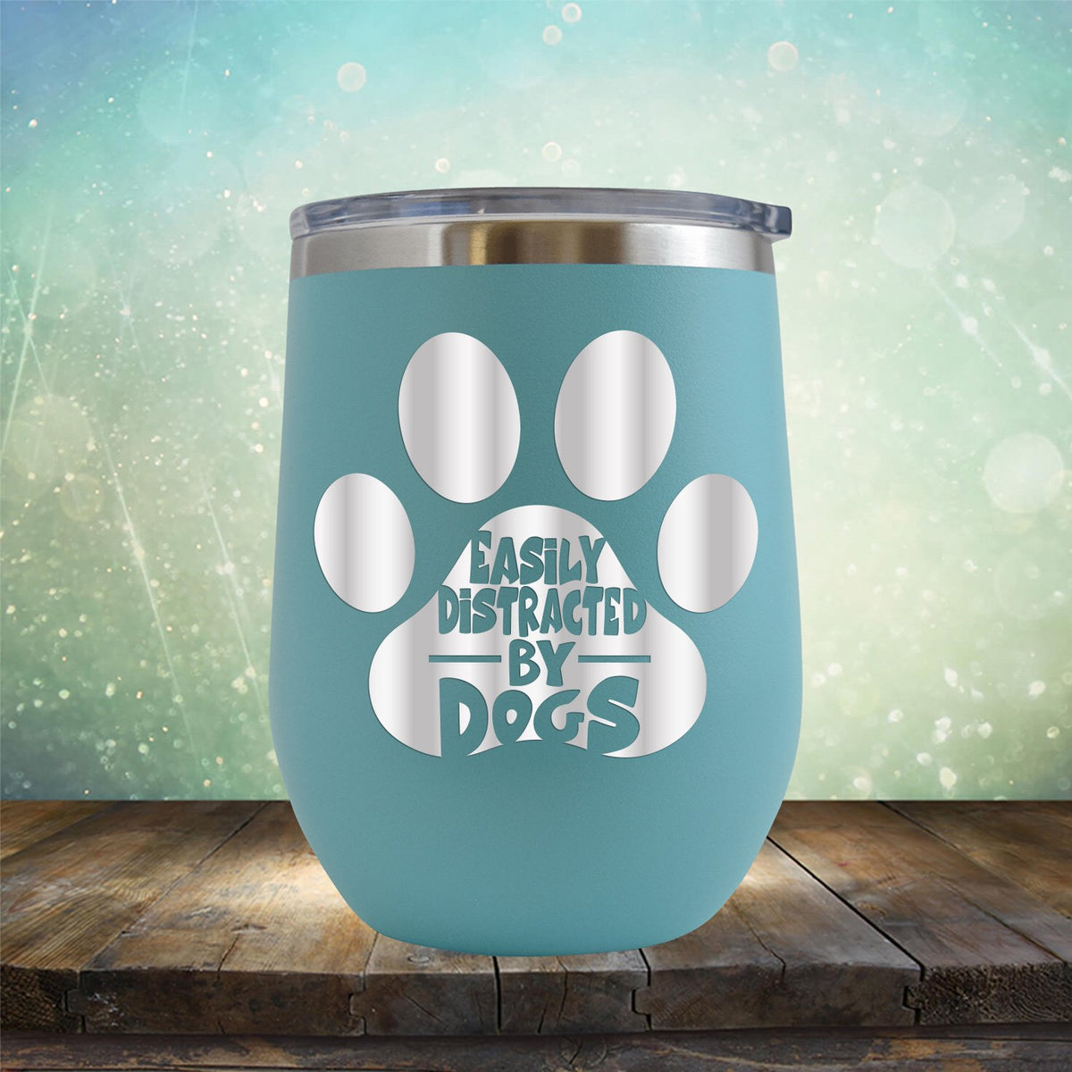 Easily Distracted By Dogs - Stemless Wine Cup