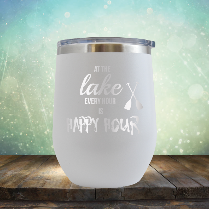 At the Lake, Every Hour is Happy Hour - Stemless Wine Cup