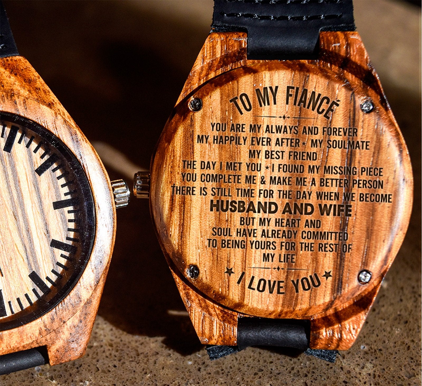 You Are My Always and Forever My Happily Ever After Wooden Watch